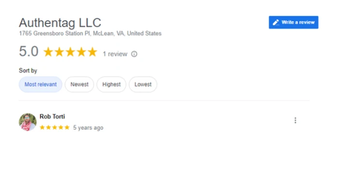 Authentag's Client Reviews