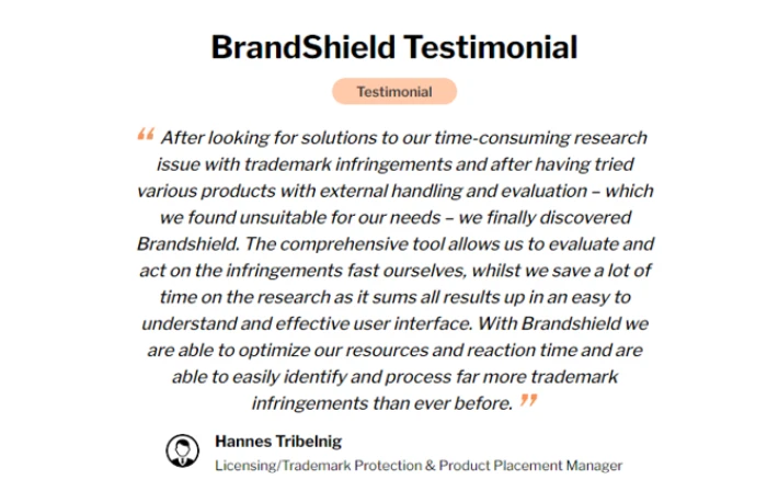 BrandShield's Client Reviews
