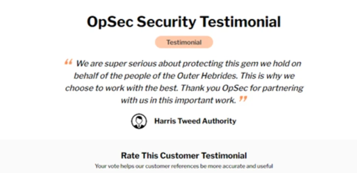 OpSec Security Group's Client Reviews