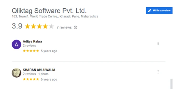 Qliktag Software Inc's Client Reviews