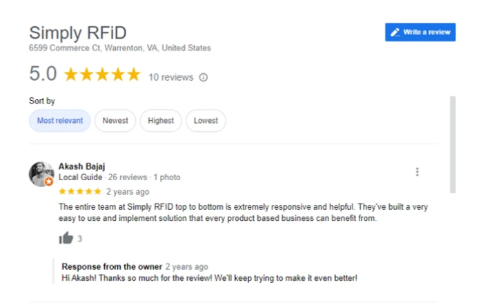 Simply RFID's Client Reviews
